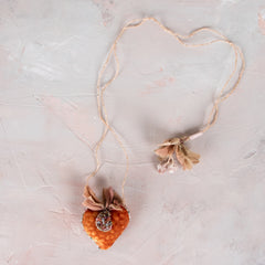 Antomoon Silk Velvet Hand Embroidered Heart Necklace