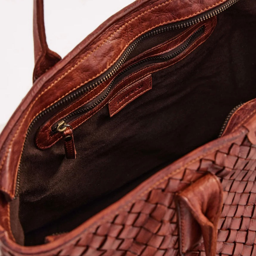 Juju & Co Basque Woven Leather Tote