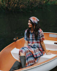 Montaigne Vianne Multi Check Linen Dress