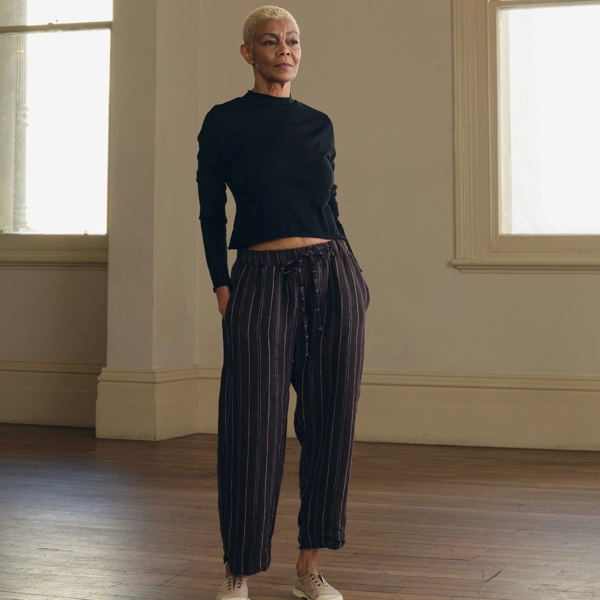 Meg By Design Léon Linen Pinstripe Pants