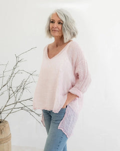 Meg By Design Collie Linen Gauze V-Neck Top