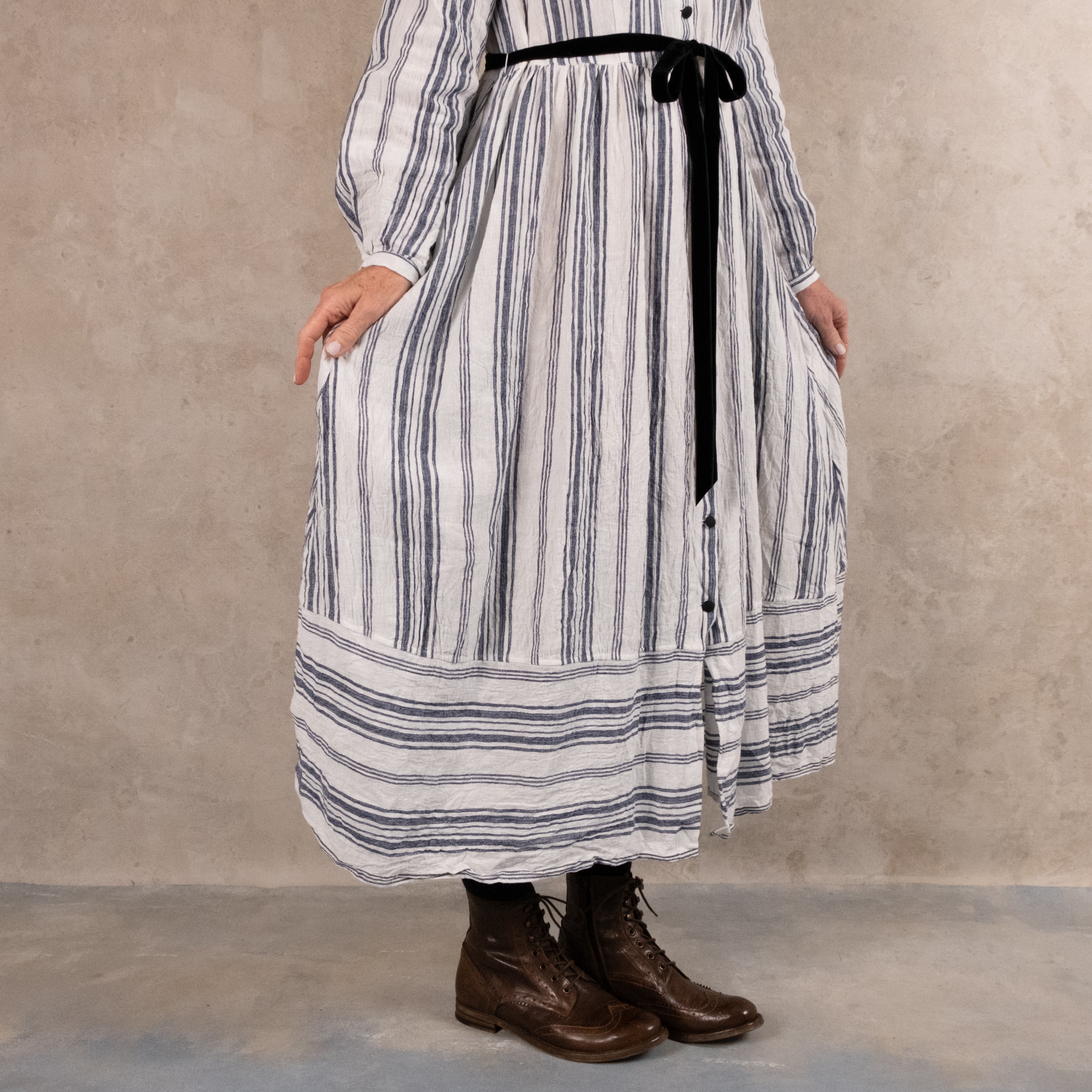 Hallelujah Jeune Paysanne Linen Stripe Dress