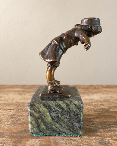 Grundman Vintage Bronze Miniature of a Girl on Roller-skates