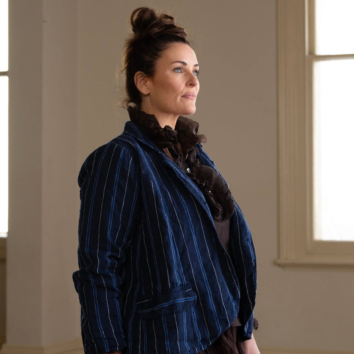 Meg By Design Baridi Striped Linen Jacket