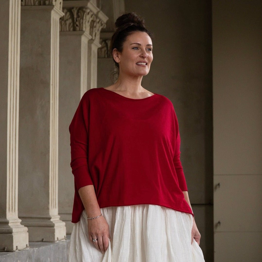 Meg By Design Emi Merino Wool Boat Neck Sweater