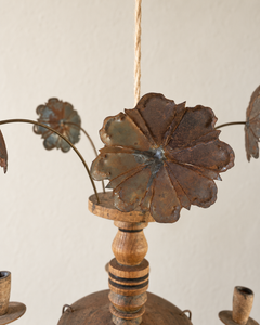 Antique Swedish Folk Art Hanging Candelabra