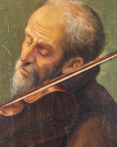 Antique Italian Oil Painting of a Violinist