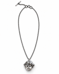Manteau Noir French Dolls Head Sterling Silver Pendant and Chain