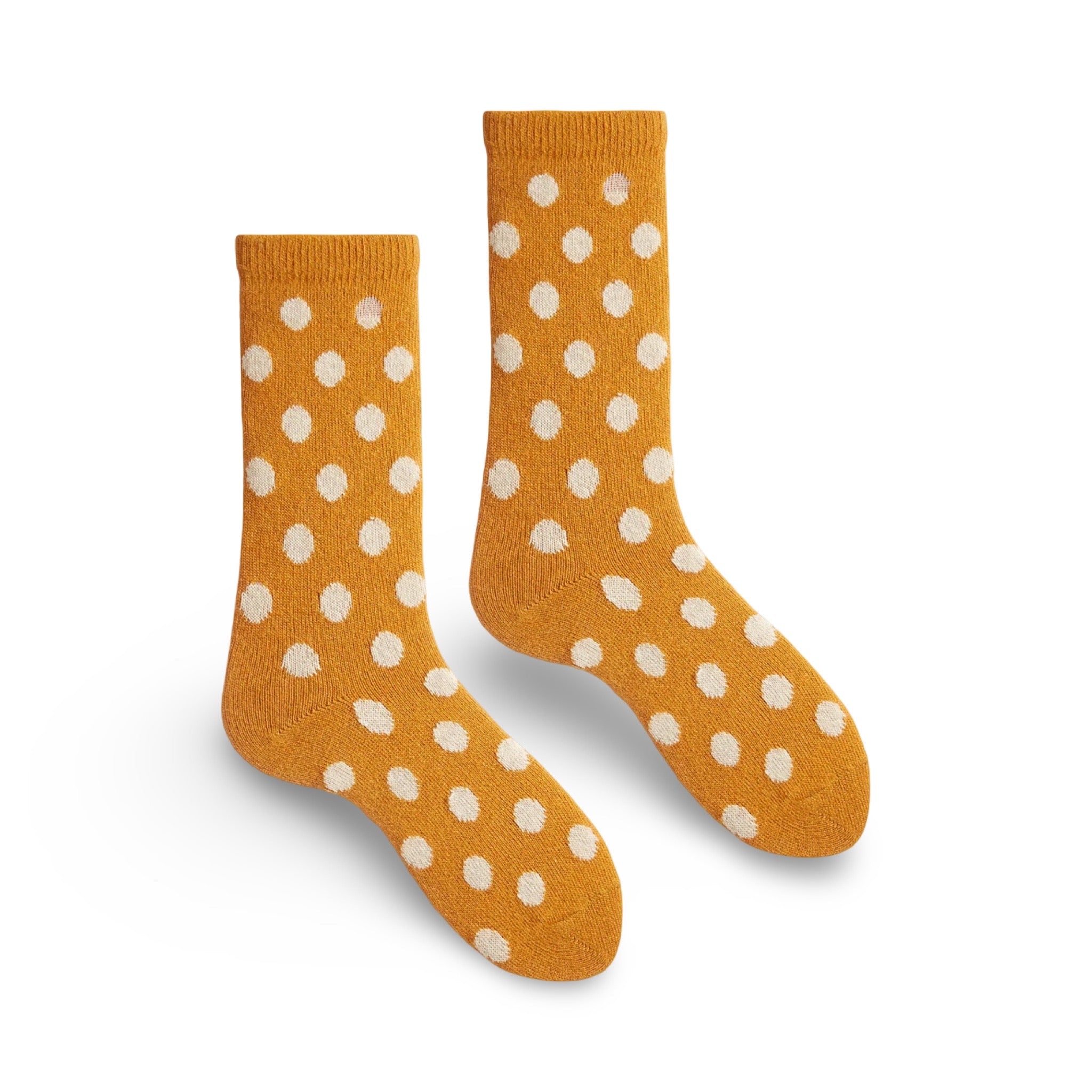Lisa B Wool Cashmere Women Dot Crew Socks