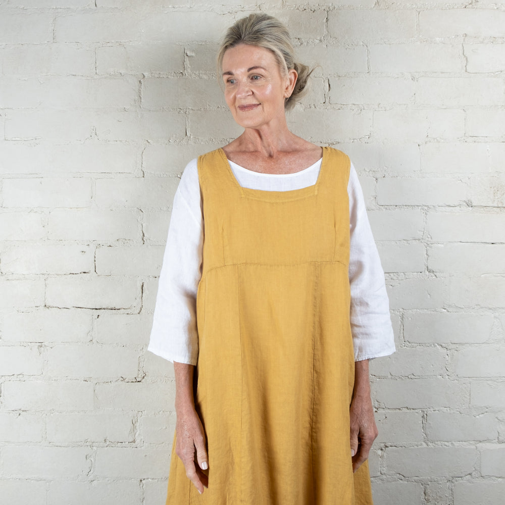 Montaigne Anaïs Linen Pinafore Smock Dress