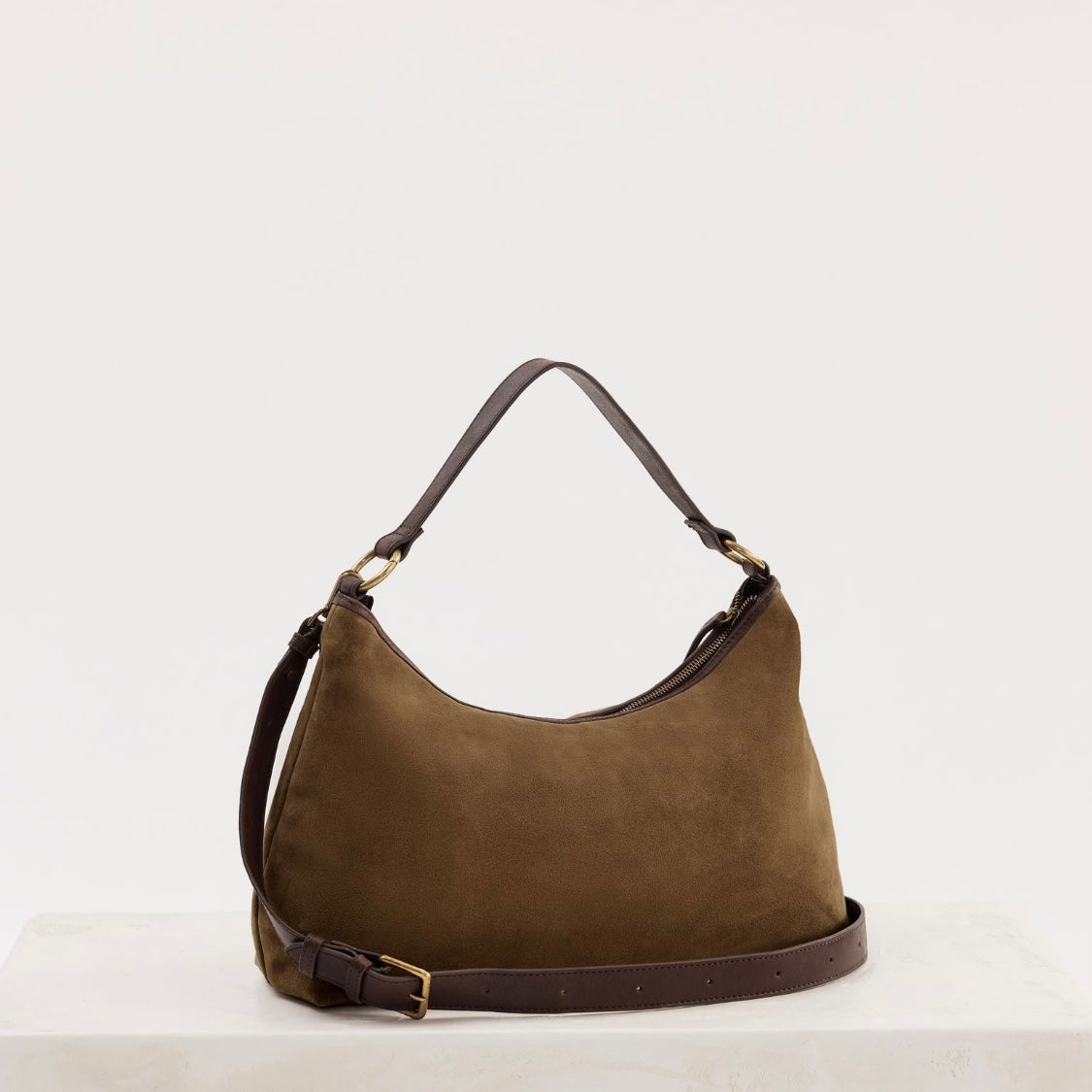 Juju & Co Chestnut Suede Slouchy Bag