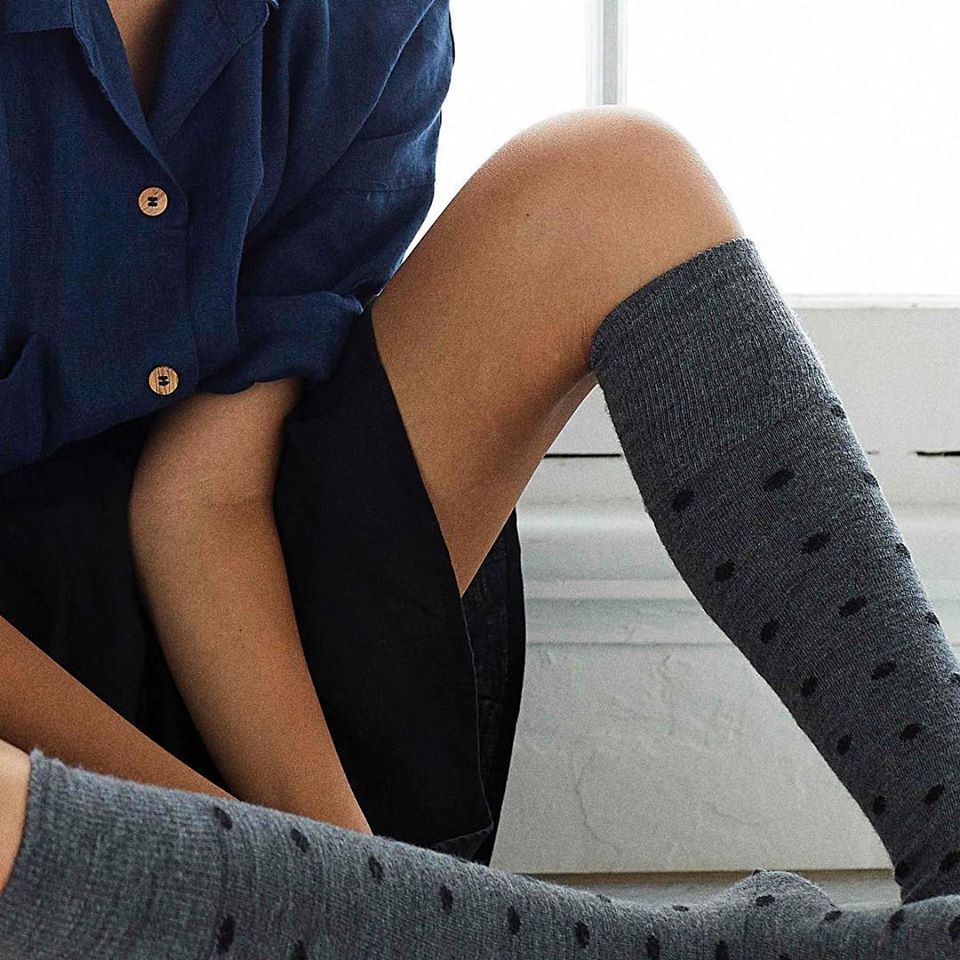 Tightology Merino knit Dotty Knee High Socks