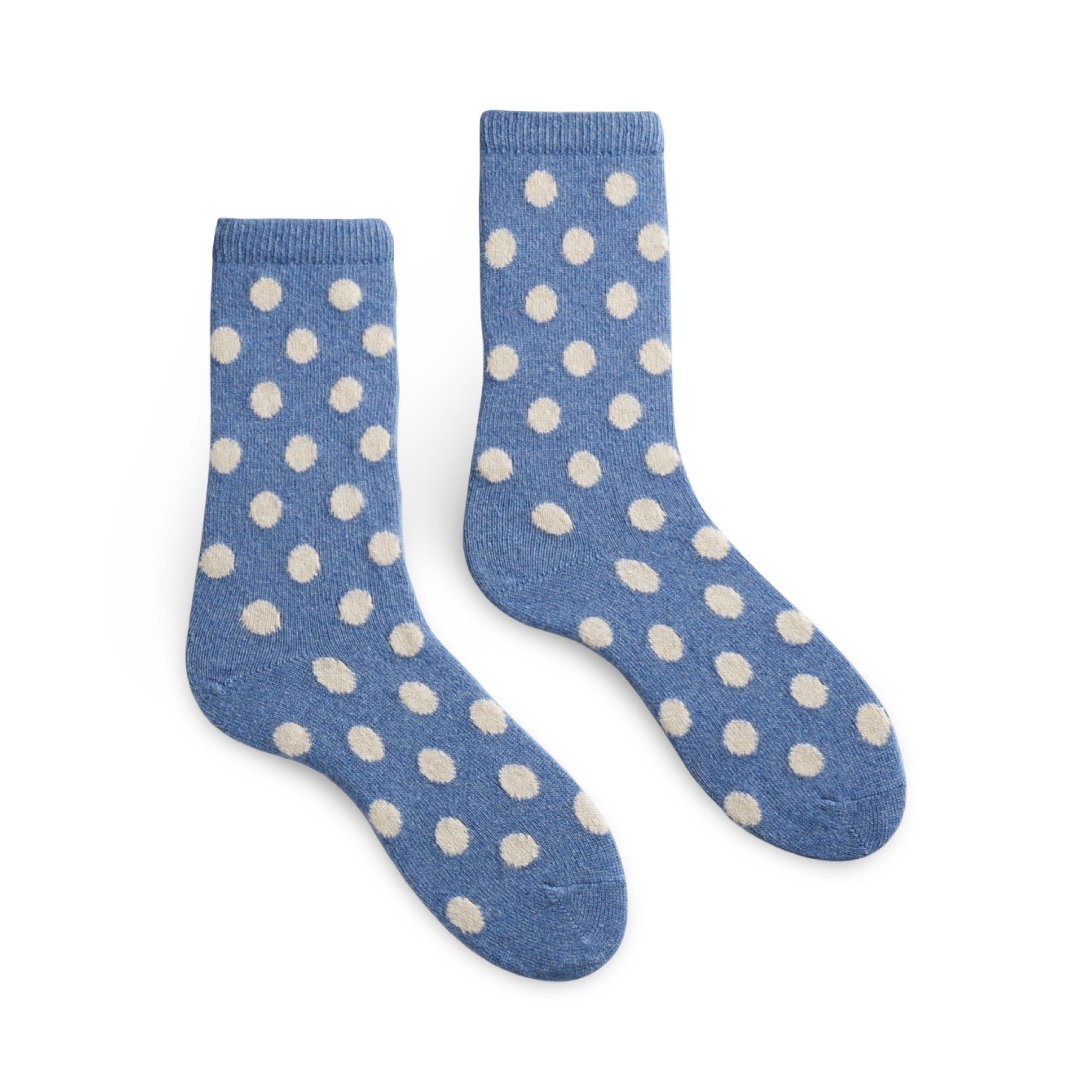 Lisa B Wool Cashmere Women Dot Crew Socks