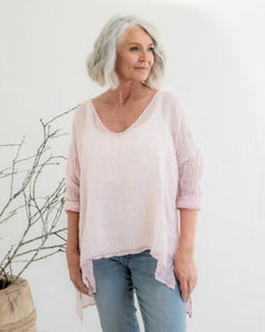 Meg By Design Collie Linen Gauze V-Neck Top