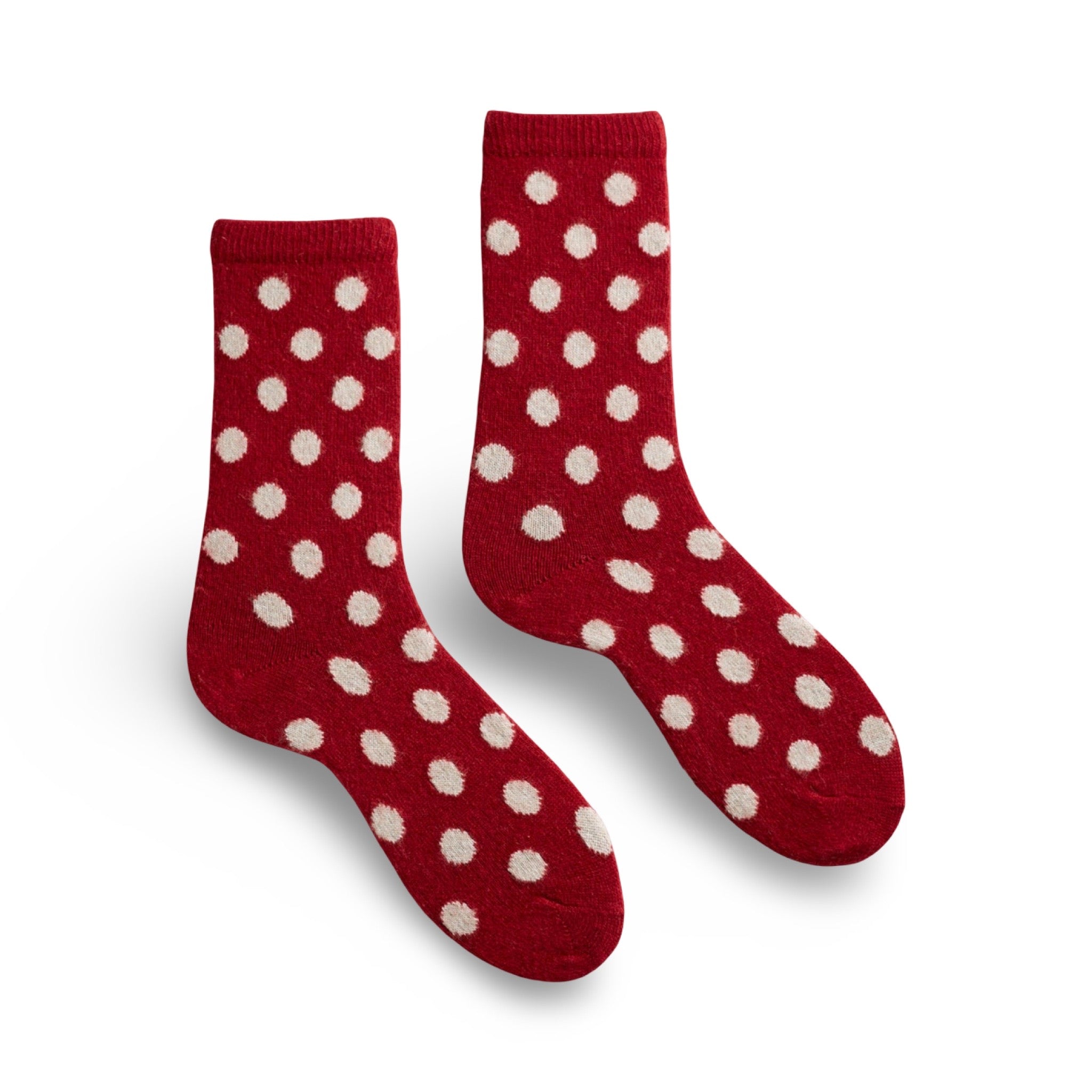 Lisa B Wool Cashmere Women Dot Crew Socks