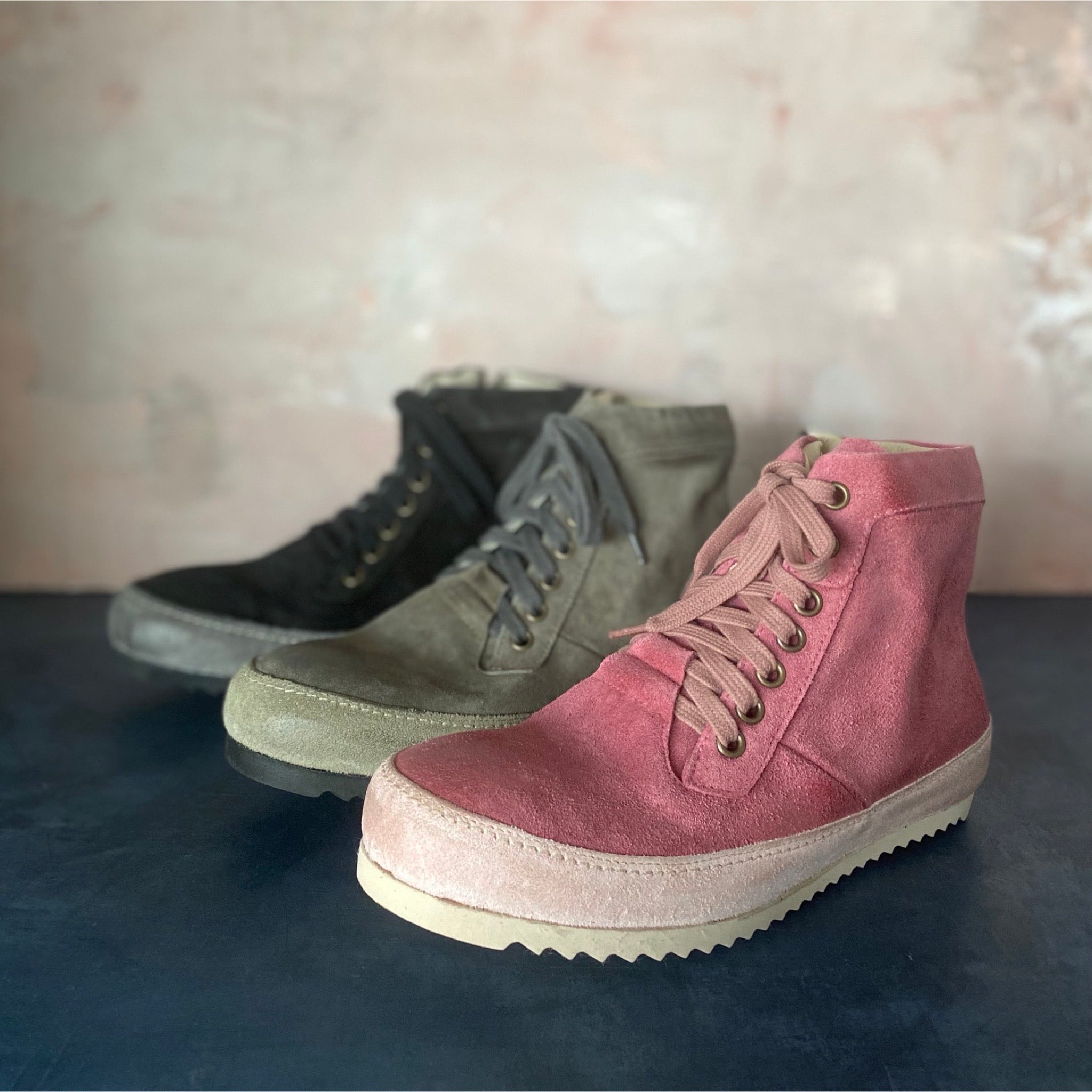 Victoria Varrasso Sportiva Two Tone Washed Suede Hightops