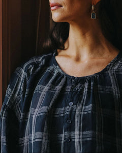 Montaigne Dante Linen Check Top
