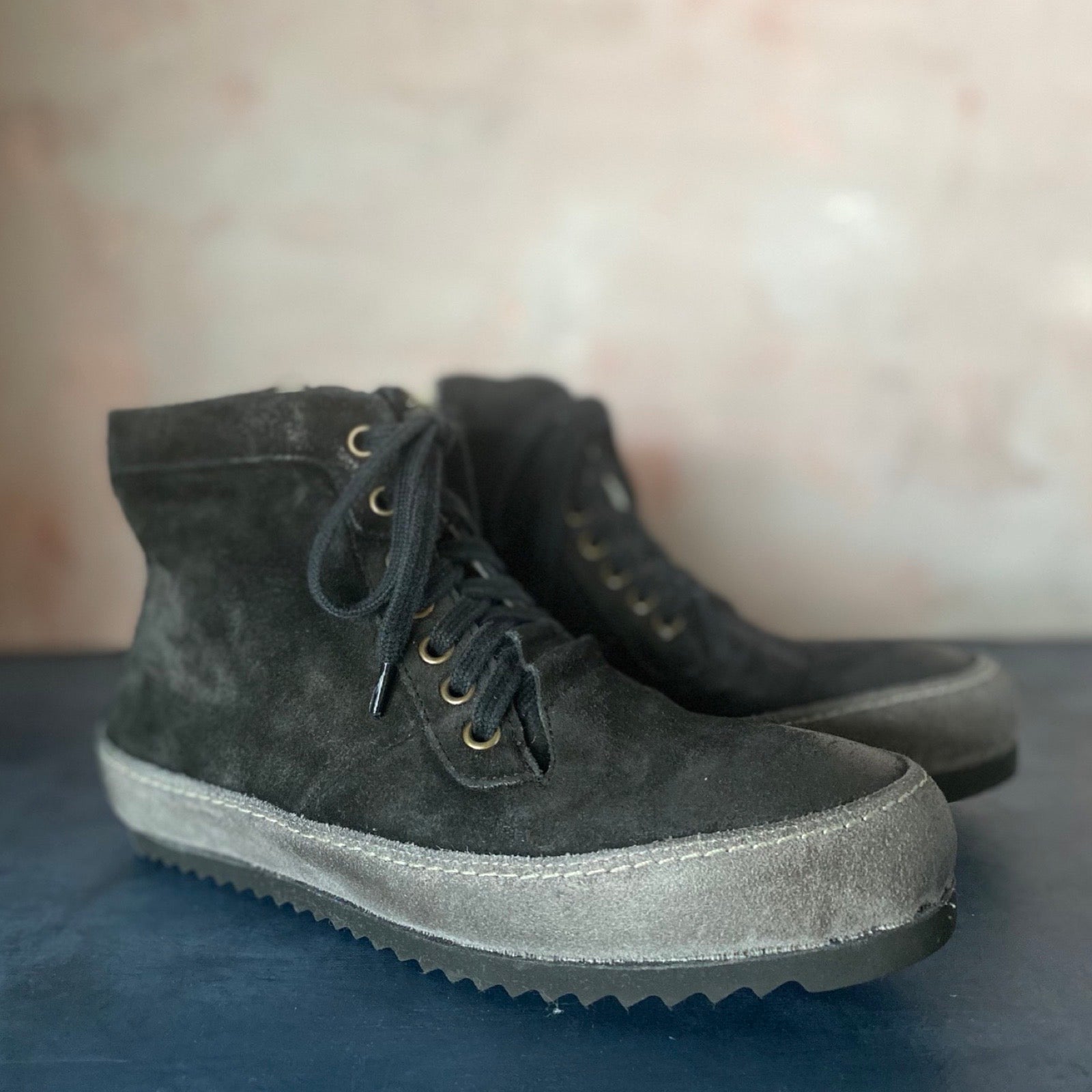 Victoria Varrasso Sportiva Two Tone Washed Soot Suede Hightops