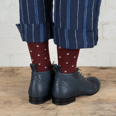 Victoria Varrasso Indigo Leather Bootlettes