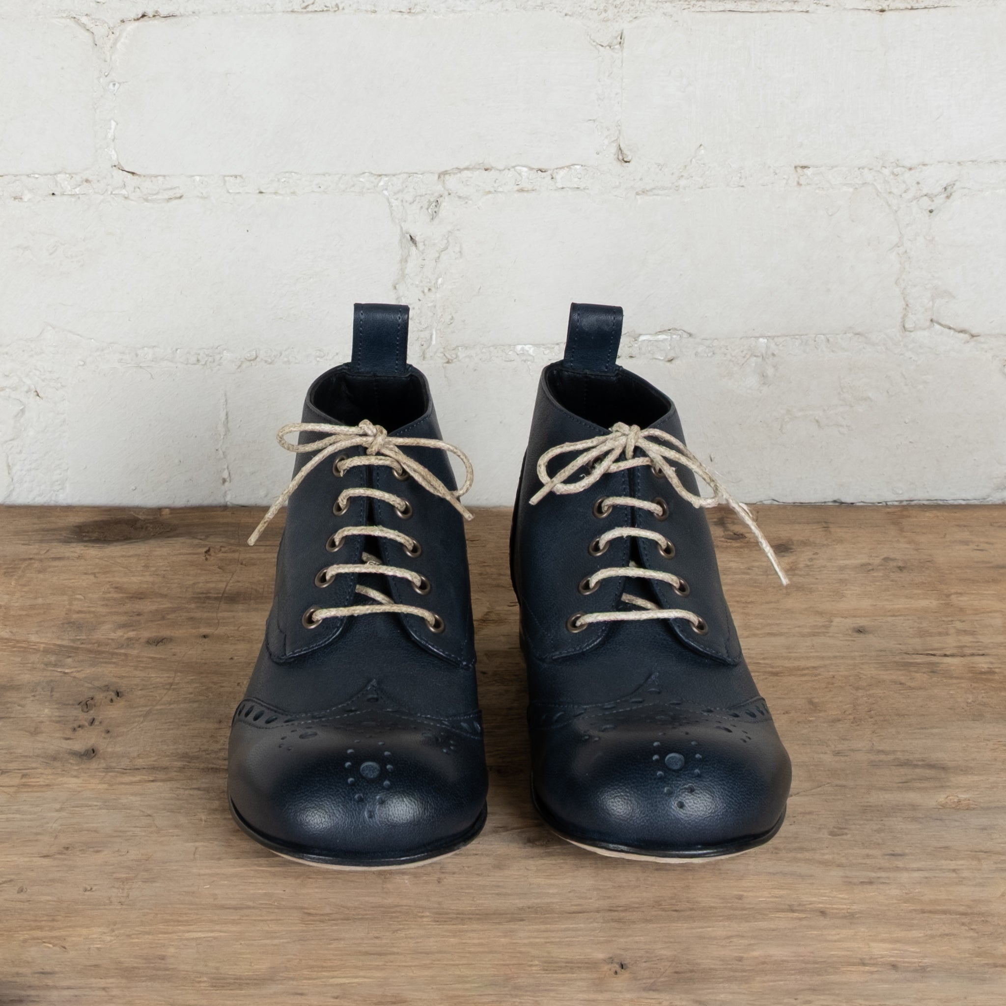 Victoria Varrasso Indigo Leather Bootlettes