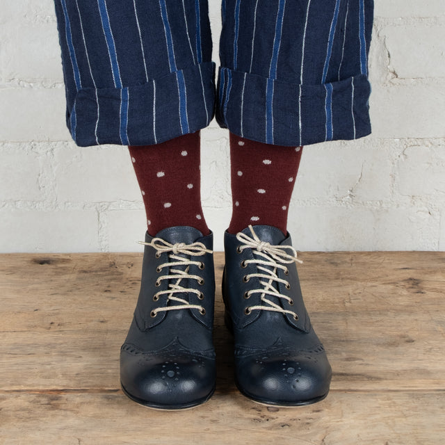 Victoria Varrasso Indigo Leather Bootlettes
