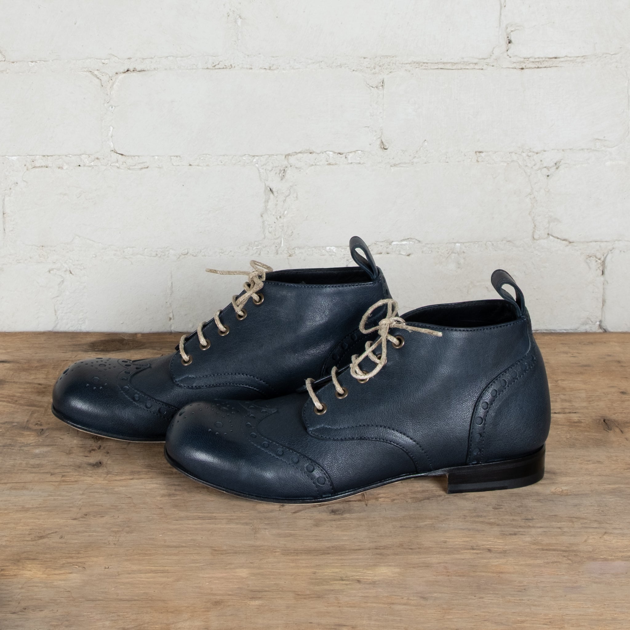 Victoria Varrasso Indigo Leather Bootlettes