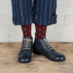 Victoria Varrasso Indigo Leather Bootlettes