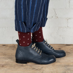 Victoria Varrasso Indigo Leather Bootlettes