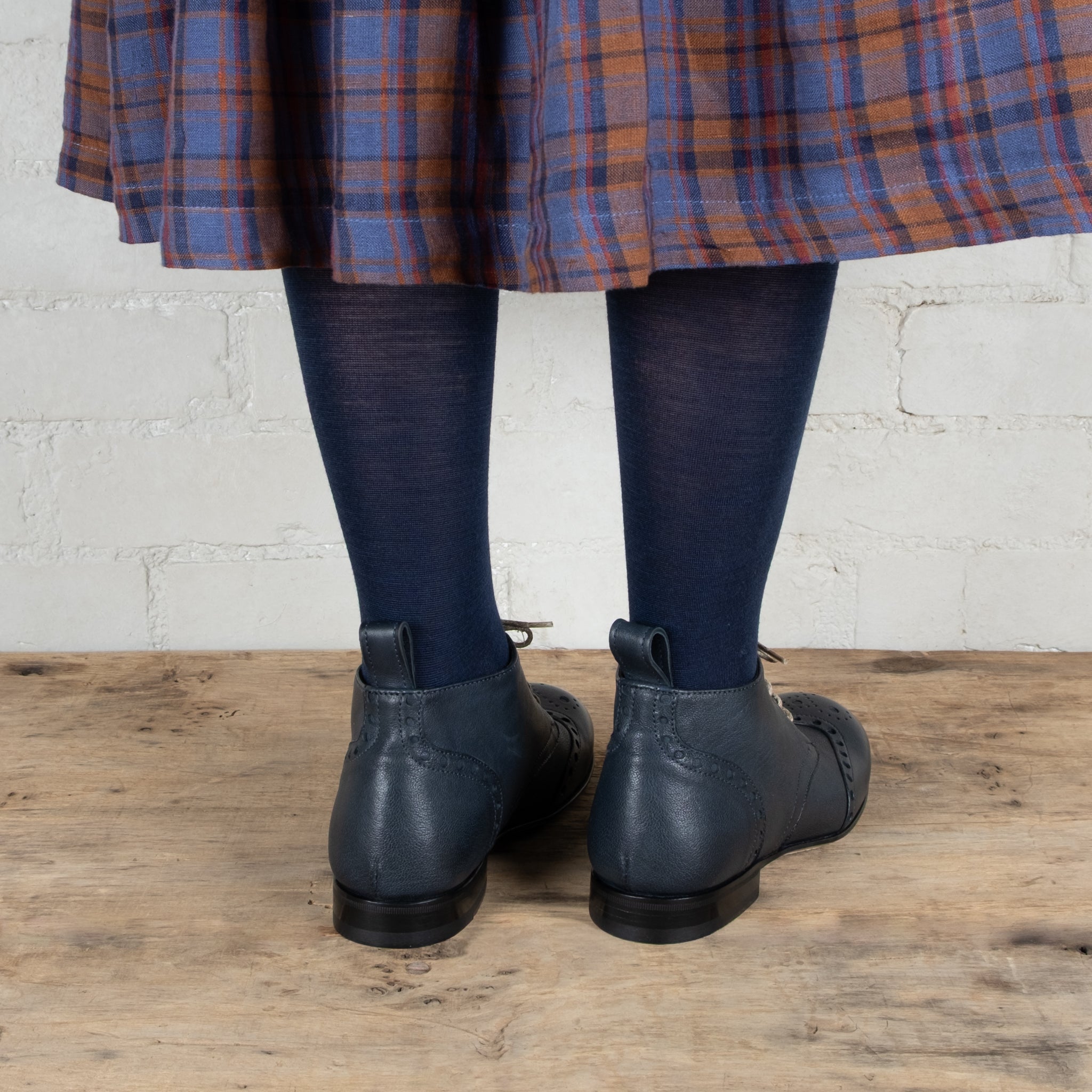 Victoria Varrasso Indigo Leather Bootlettes
