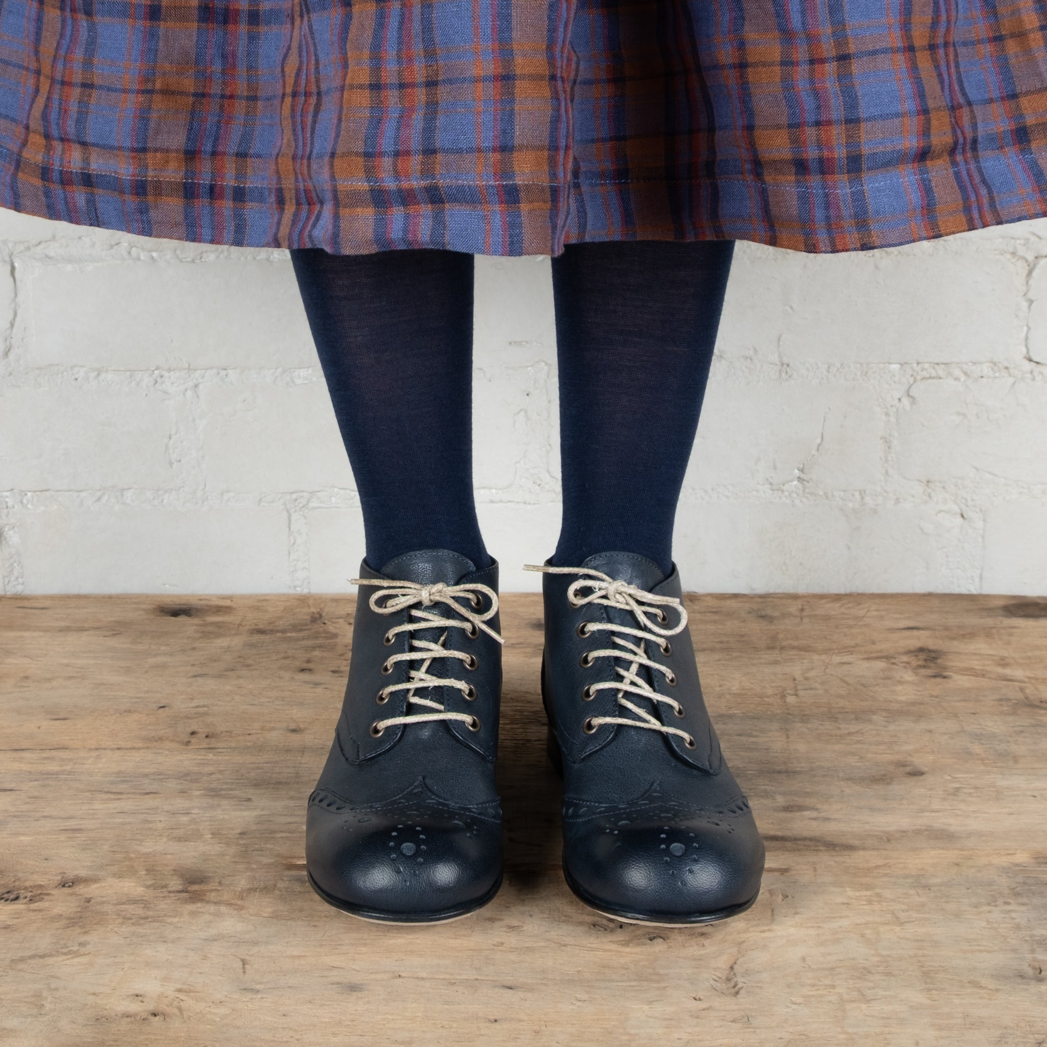 Victoria Varrasso Indigo Leather Bootlettes