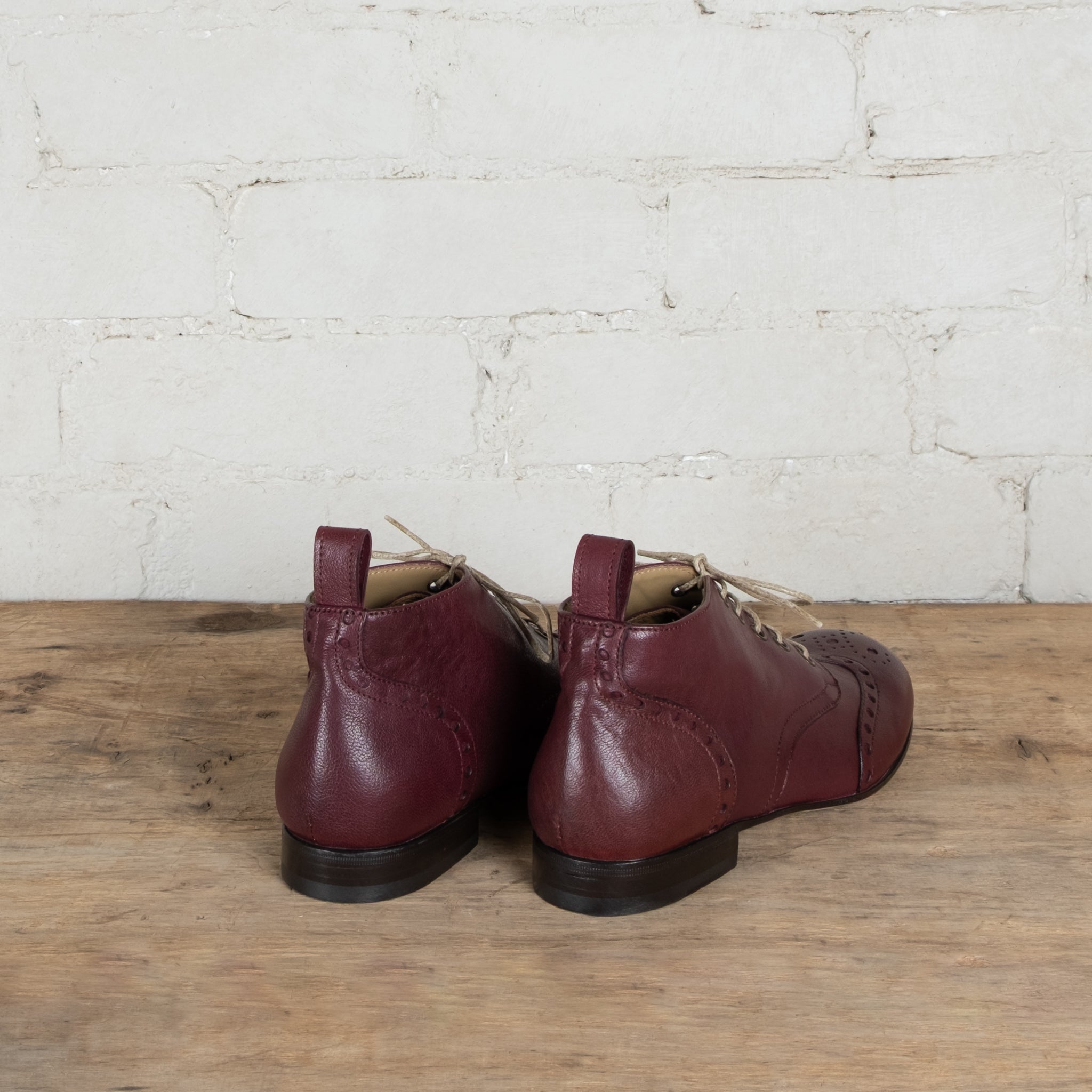 Victoria Varrasso Bordeaux Leather Bootlettes