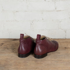 Victoria Varrasso Bordeaux Leather Bootlettes