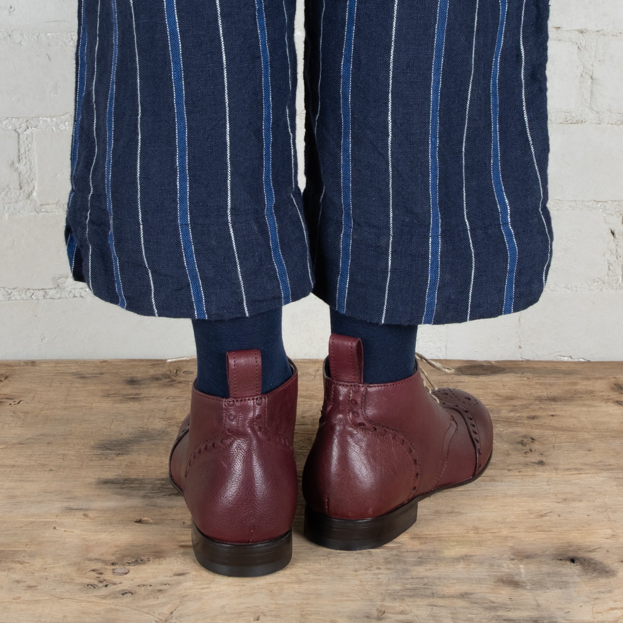 Victoria Varrasso Bordeaux Leather Bootlettes