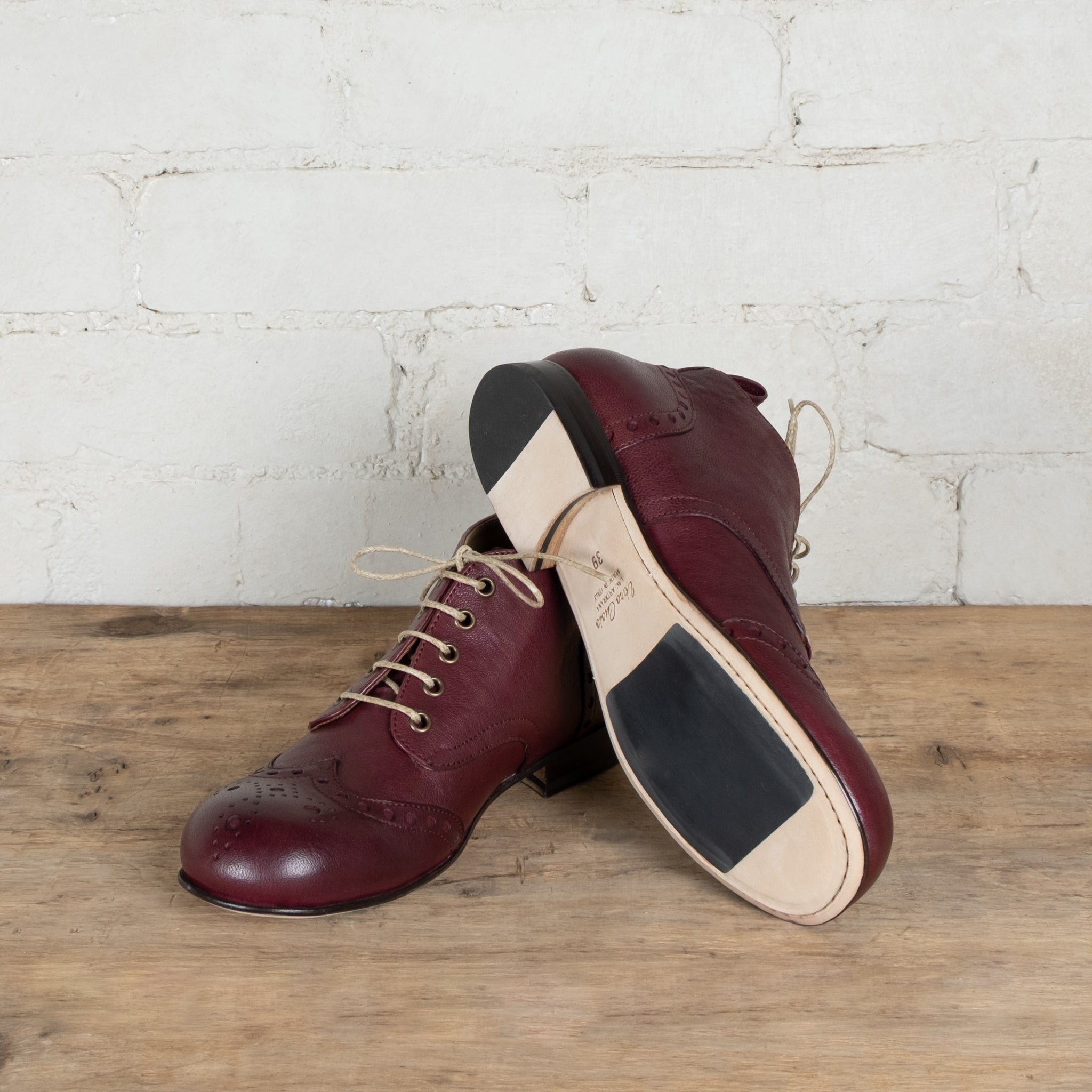 Victoria Varrasso Bordeaux Leather Bootlettes