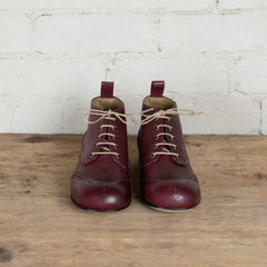 Victoria Varrasso Bordeaux Leather Bootlettes