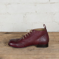 Victoria Varrasso Bordeaux Leather Bootlettes