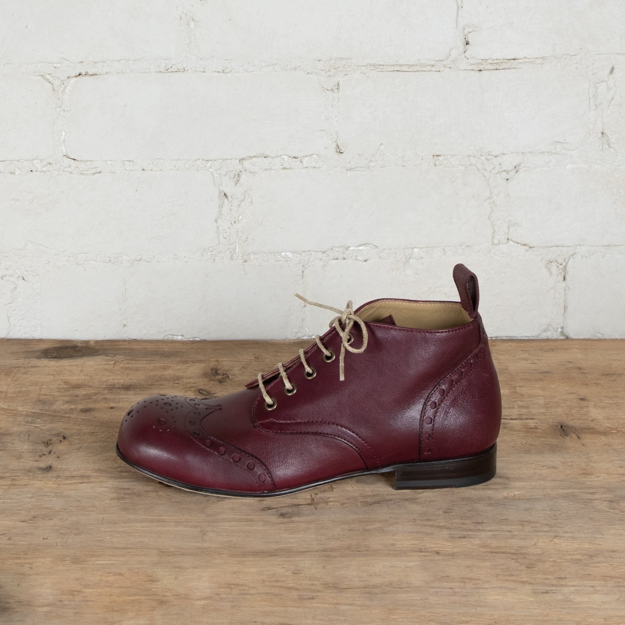 Victoria Varrasso Bordeaux Leather Bootlettes