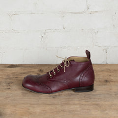 Victoria Varrasso Bordeaux Leather Bootlettes