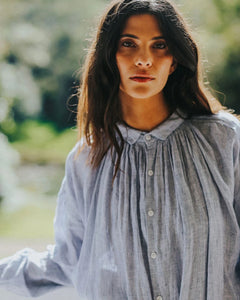 Montaigne Valentina Stripe Linen Shirt Dress