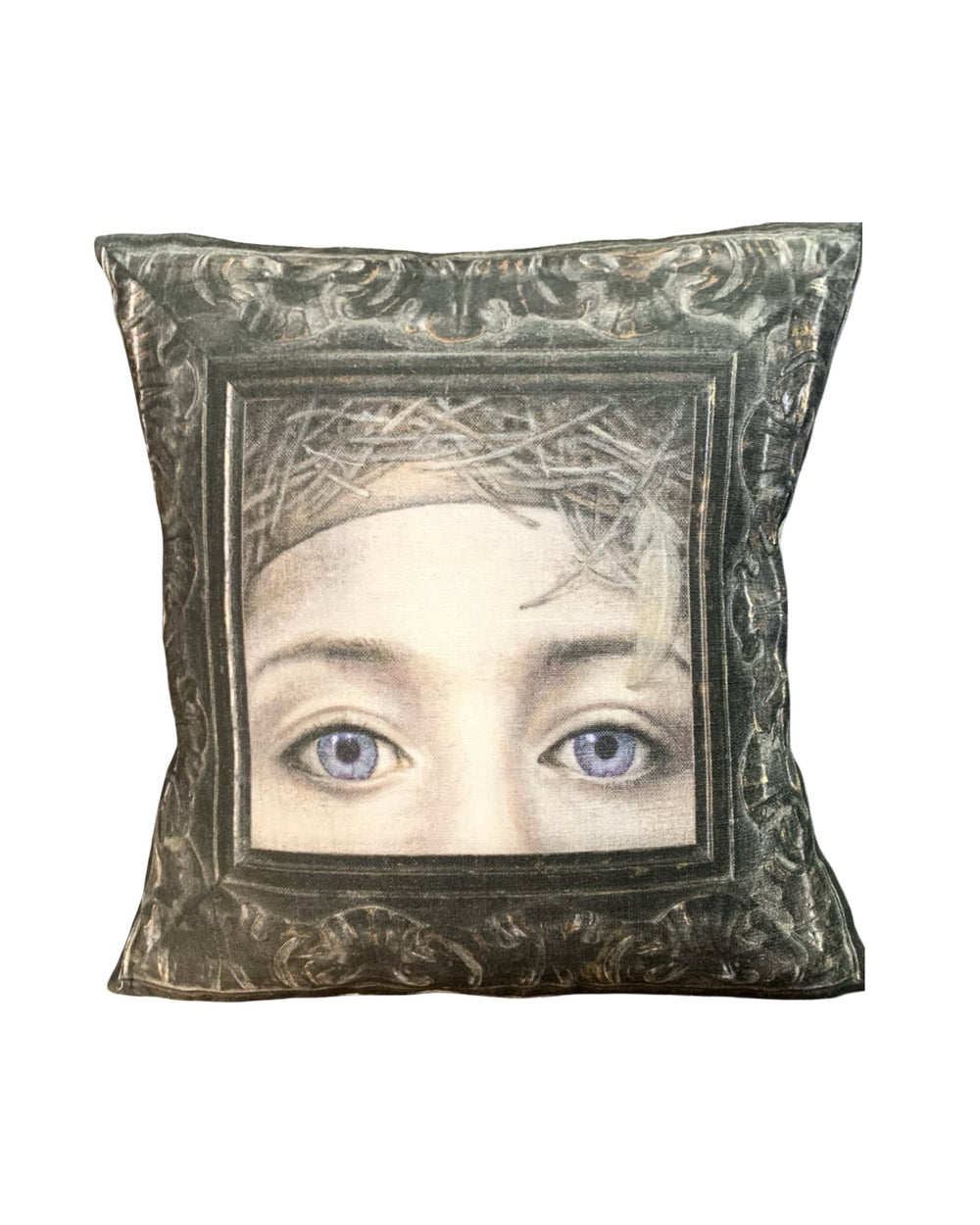 Anita Mertzlin Blue Eyes and Gilt Cushion (40cm x 40cm)