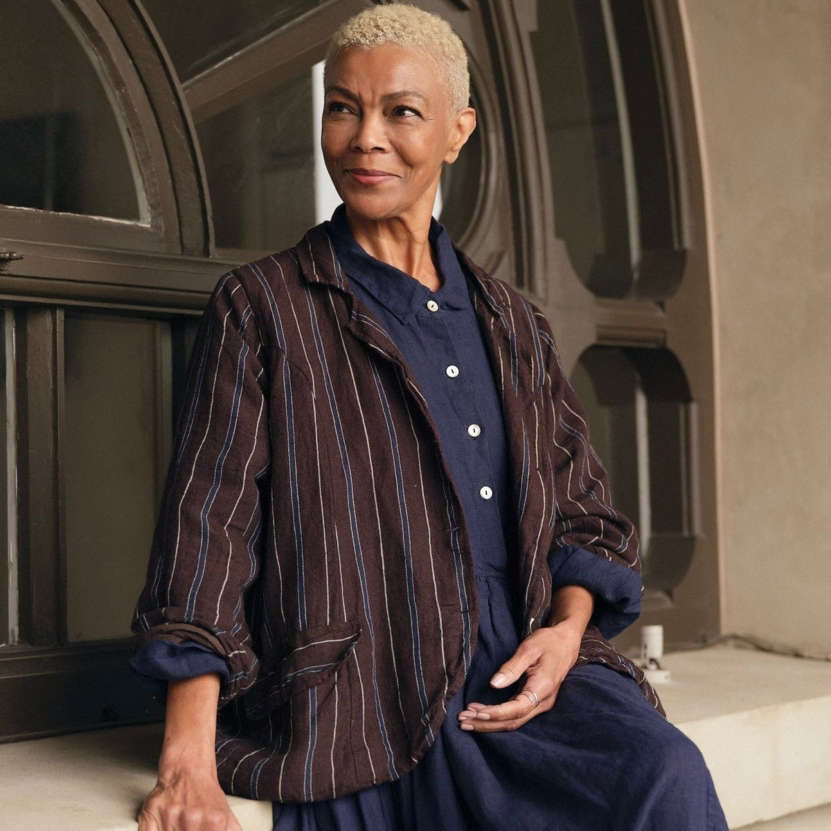 Meg By Design Baridi Striped Linen Jacket