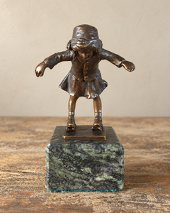 Grundman Vintage Bronze Miniature of a Girl on Roller-skates