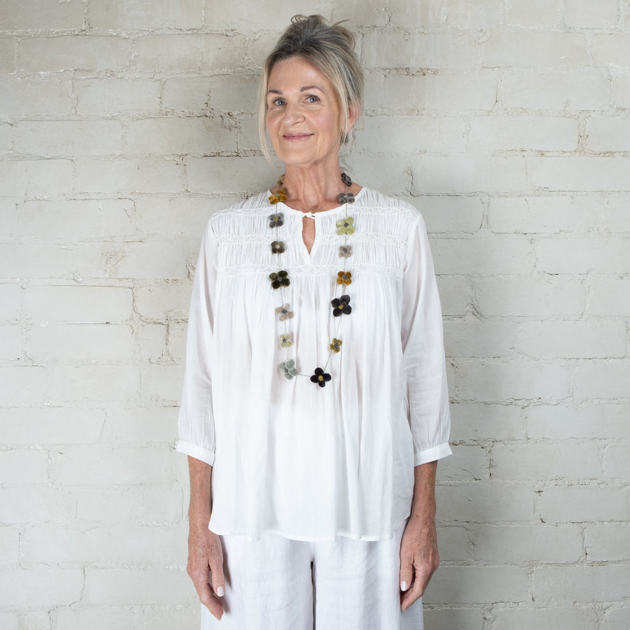 Sophie Digard Hand Crafted Summer Gold Floral Necklace