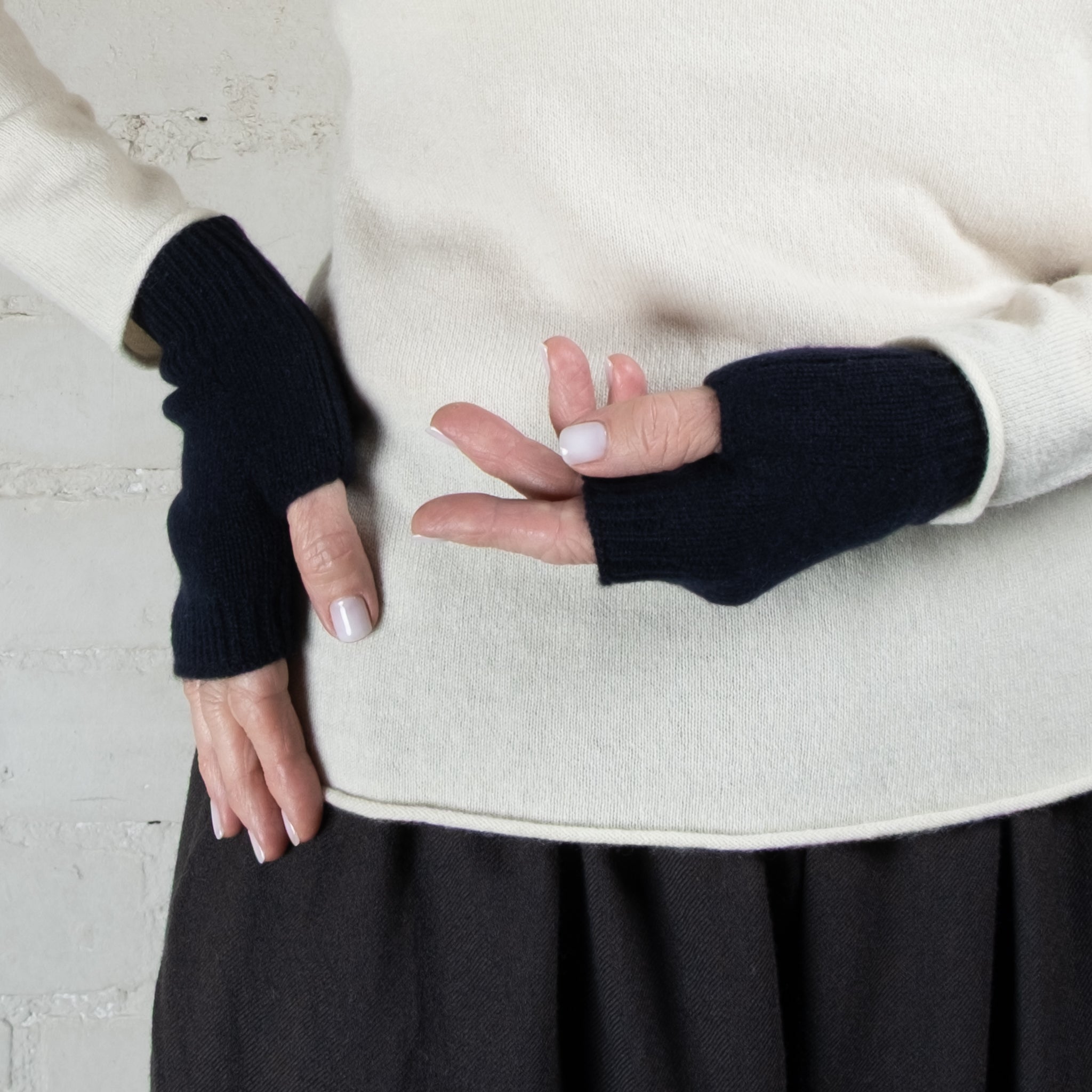 Cashmerism 100% Cashmere Fingerless Mittens