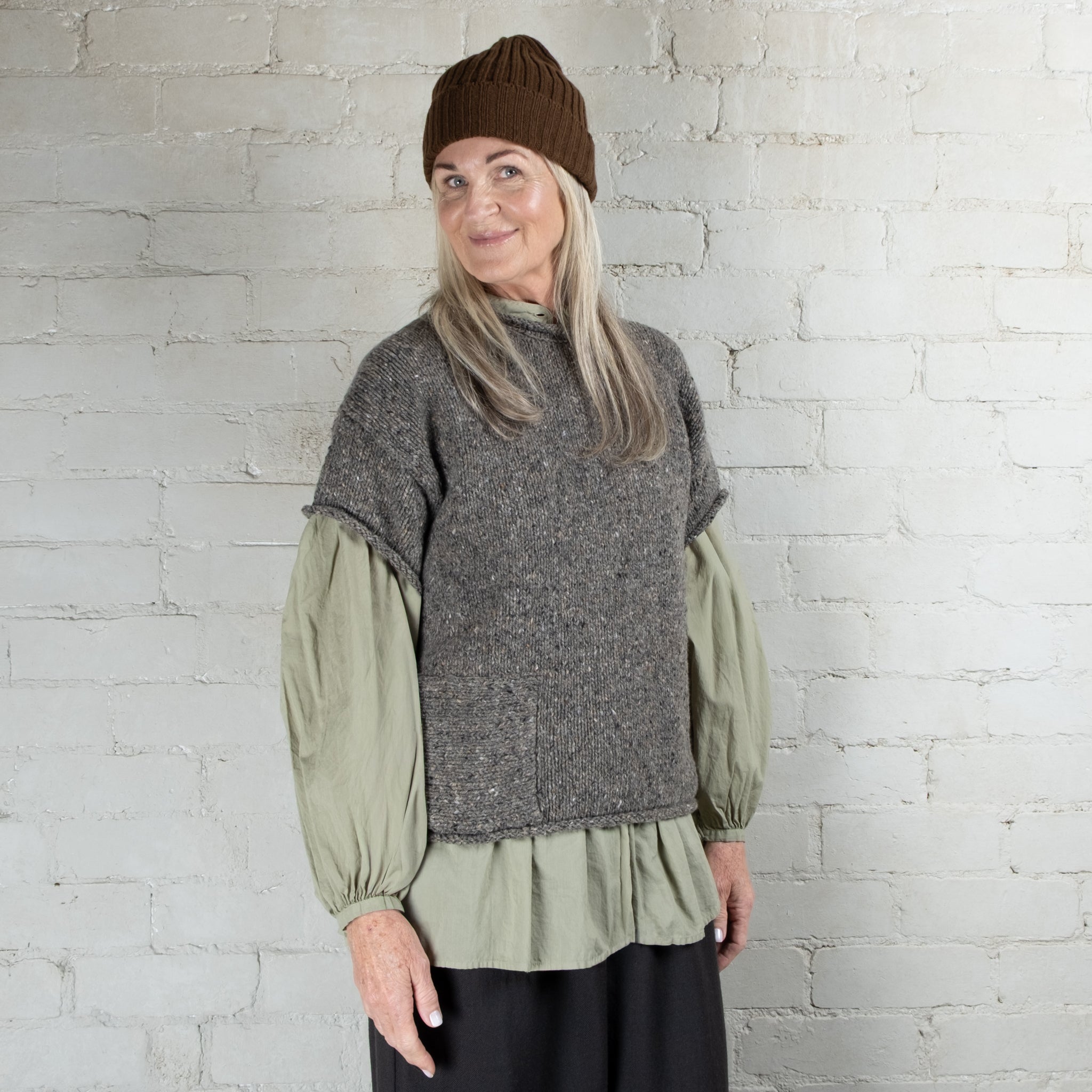 Fisherman Out of Ireland Rib Turn Up Knit Beanie