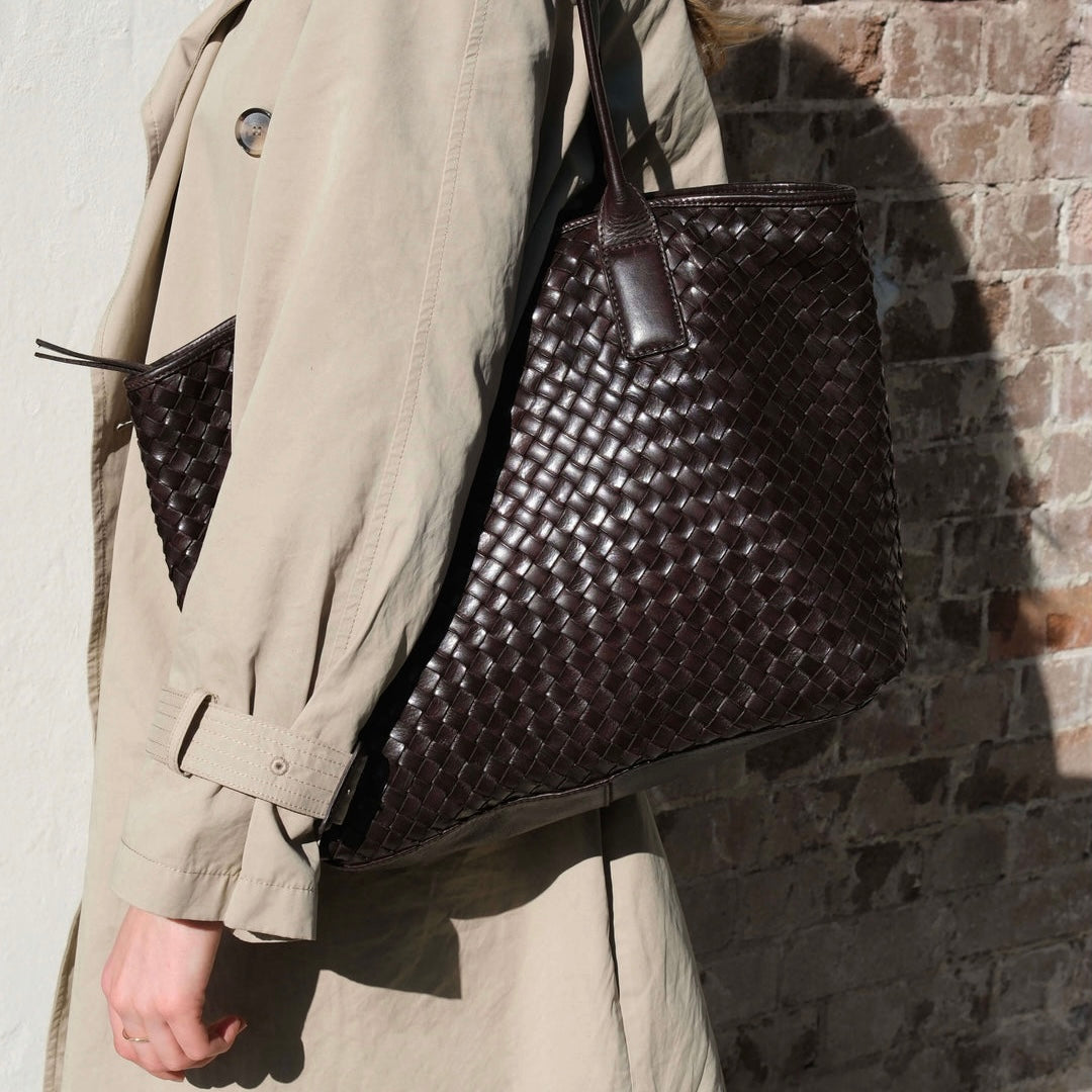 Juju & Co Basque Woven Leather Tote