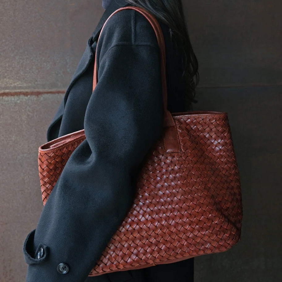 Juju & Co Basque Woven Leather Tote