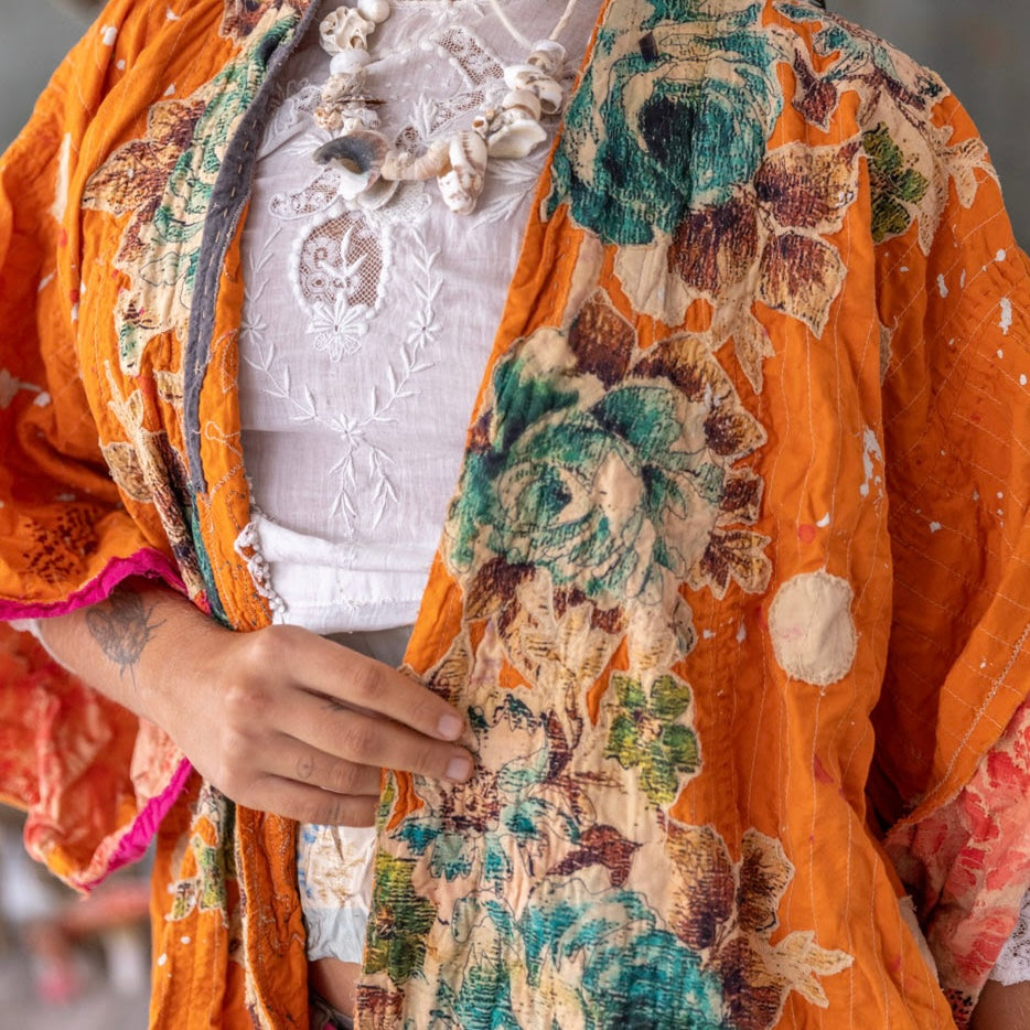 Magnolia Pearl Polka Dot Dashi Marmalade Kimono