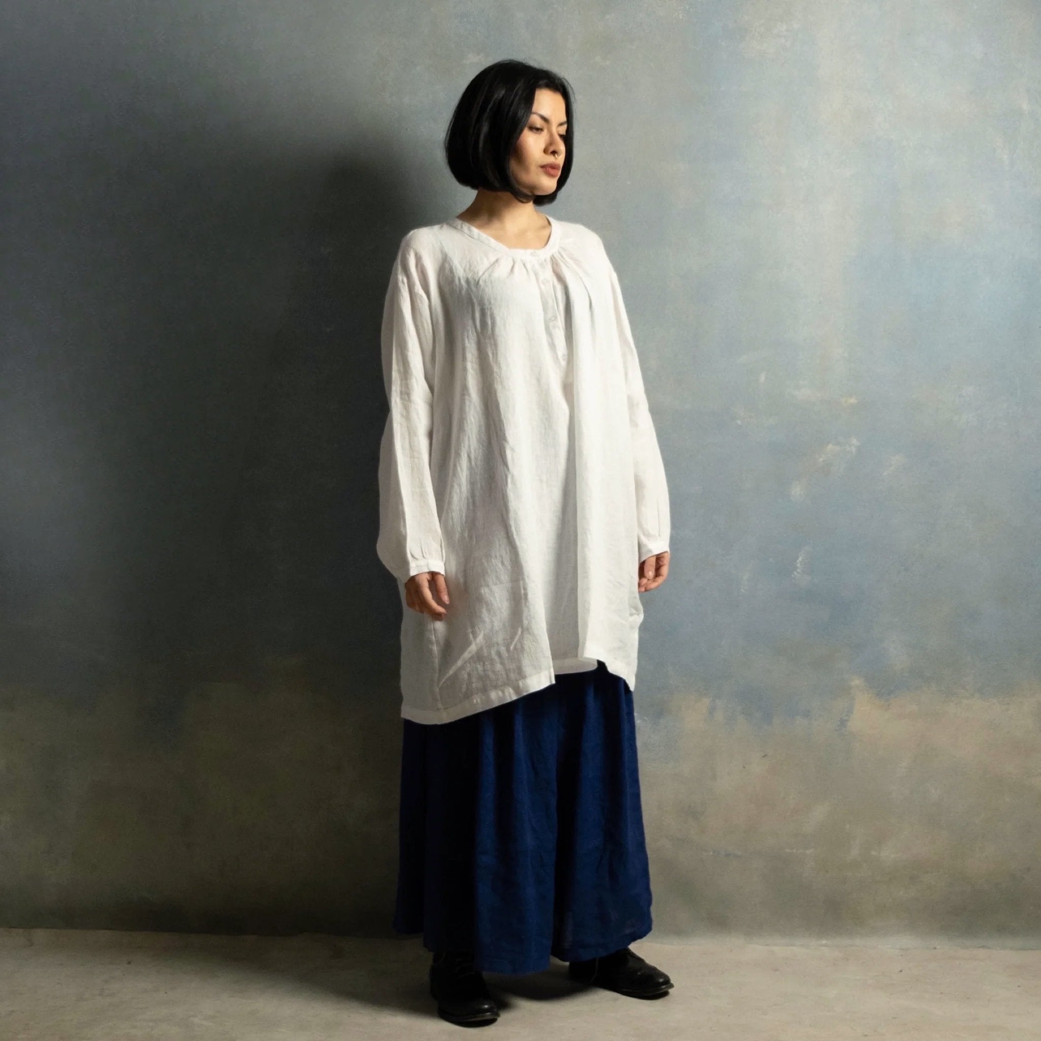 Montaigne Paysanne Oversized Linen Smock Top