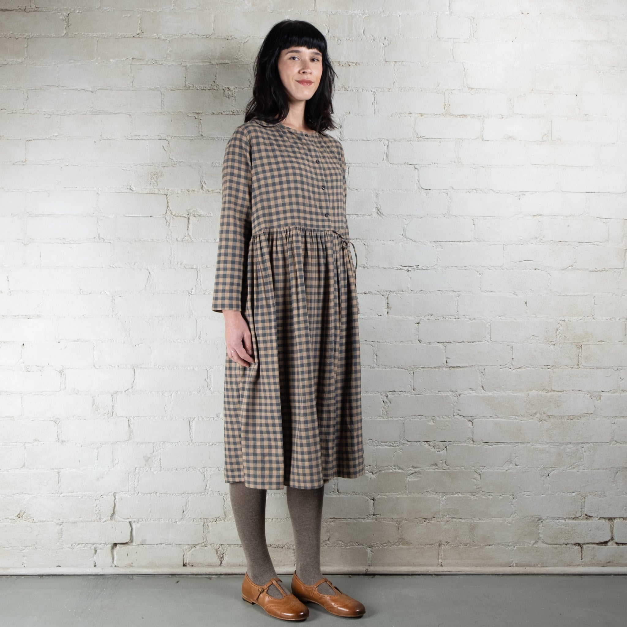 DVE Jaya Cotton Check Dress